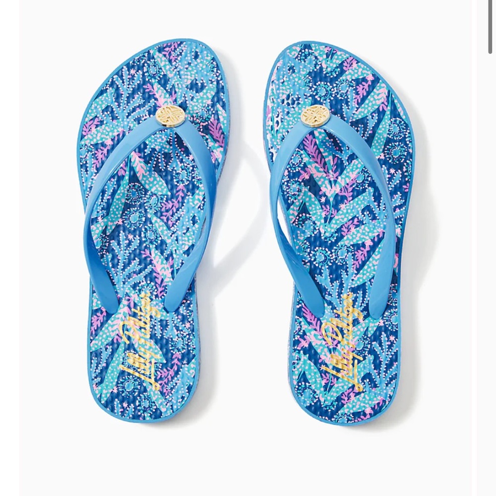 Lilly Pulitzer sandals - Barton Blue Star Gazing